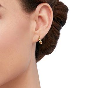 Italian 14k Gold Squared-Edge Hoop Earrings